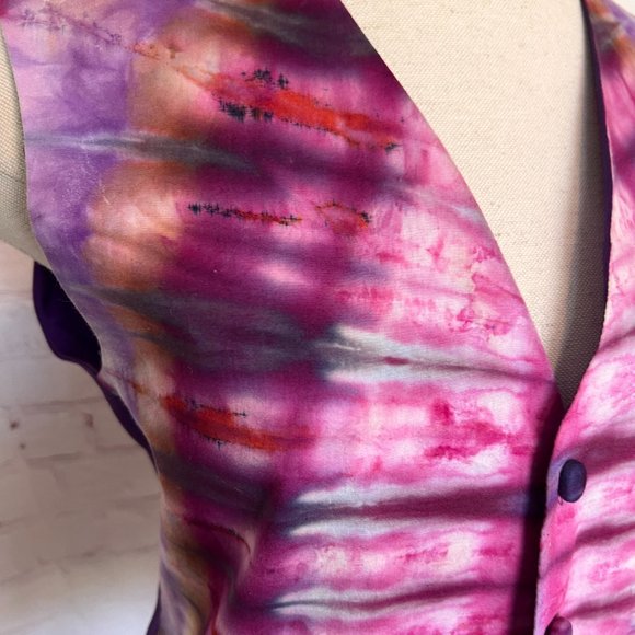 Tie Dyed Vest - Unisex - Purples & Pinks - Size Medium - Picture 1 of 11
